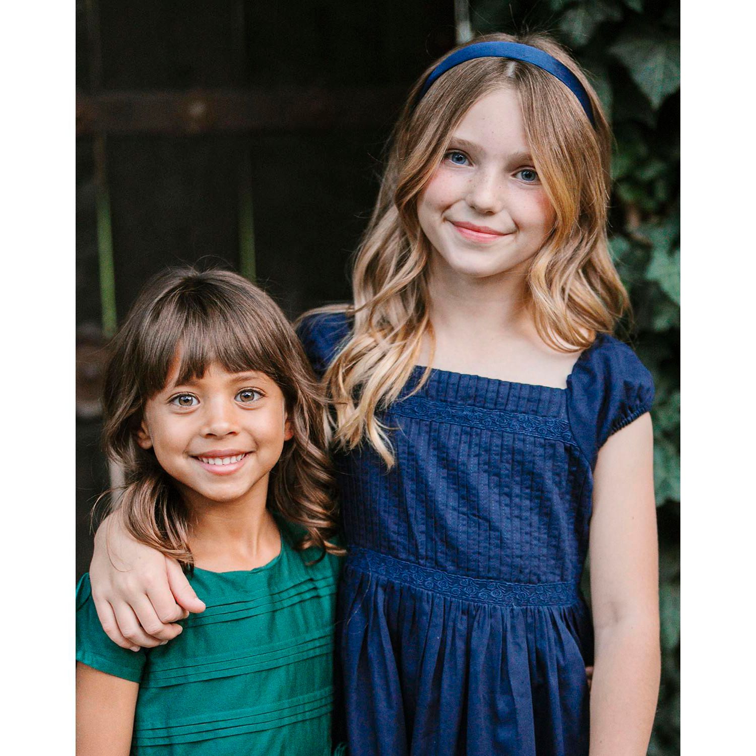 Big Girls Hope and Henry Organic Puff Sleeve Pintuck Sateen Party Dress