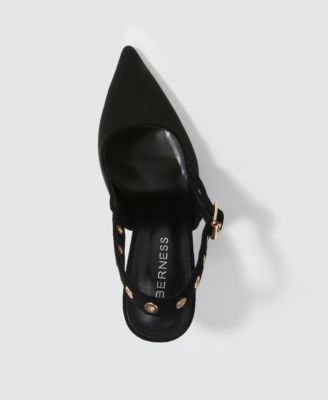 Candes Microfiber Suede Slingback Pumps