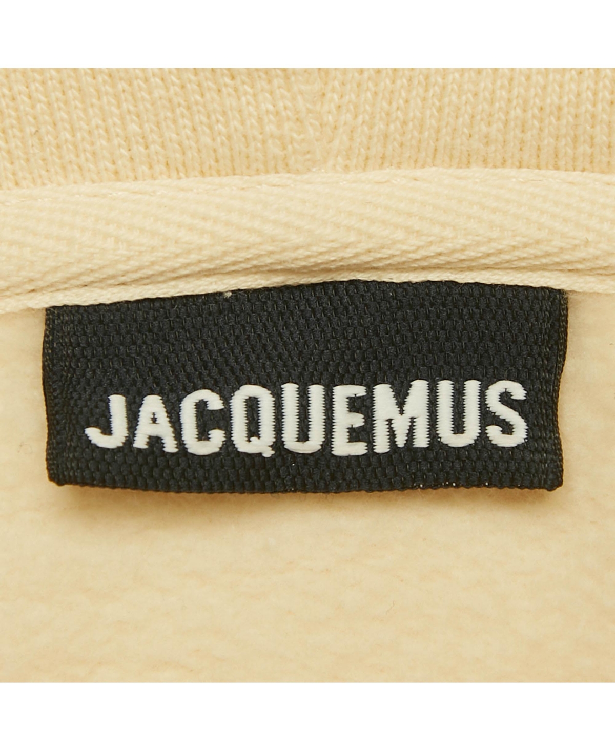 Pre-Owned Jacquemus Men's Cream Logo Embroidery Cotton Hooded Sweatshirt
