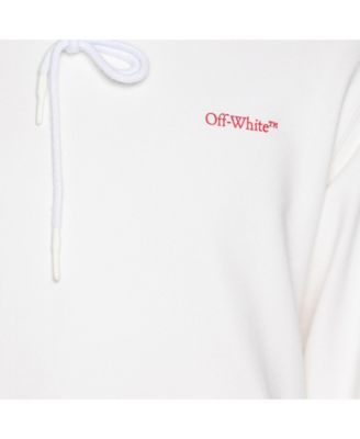 Pre-Owned Off-White Men's White Logo Embroidered Jersey Hoodie Jacket