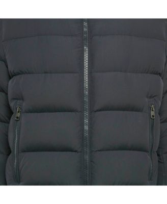Men's Navy Blue Synthetic Puffer Down Jacket