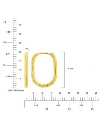 Waterproof Yellow 20mm Oval Hoop Earrings