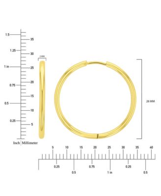 Waterproof Yellow 28mm Hoop Earrings