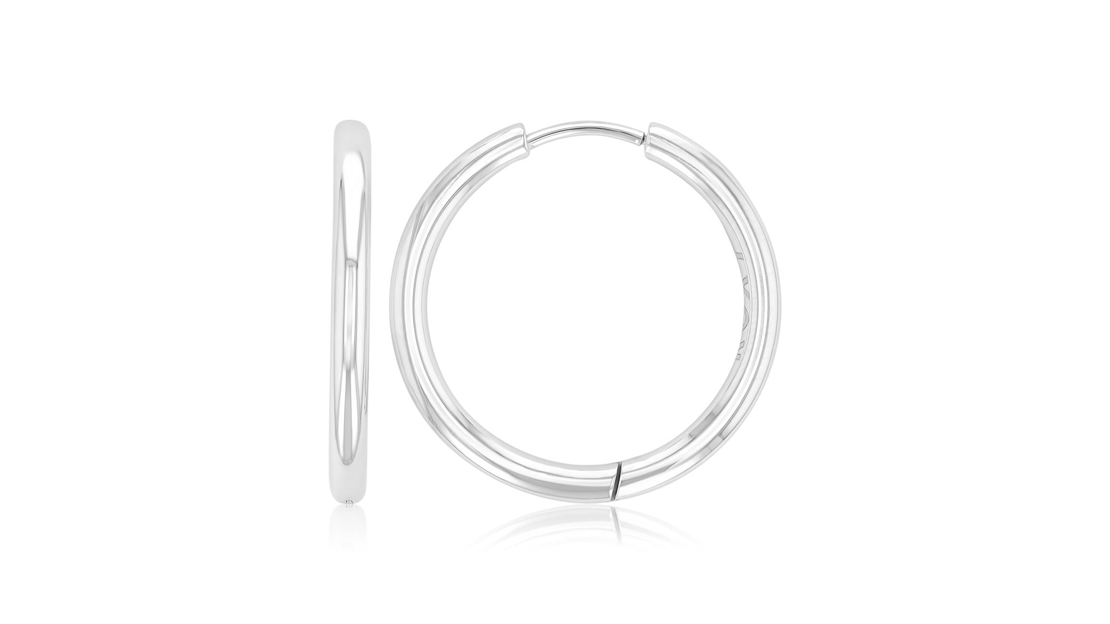 Roxy Waterproof Platinum 24mm Hoop Earrings