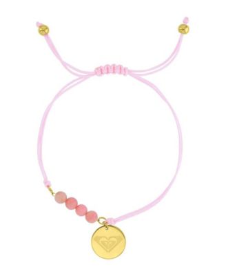 Waterproof Yellow RD Heart Charm Labradorite Adjustable Bracelet