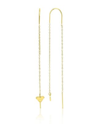 Waterproof Yellow 65mm Triangular Heart Threader Earrings