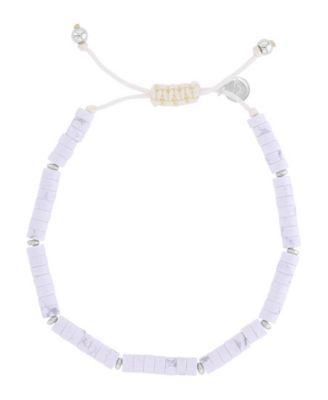 Roxy Waterproof Platinum White Turquoise Marble Adjustable Bracelet - Platinum White 90$