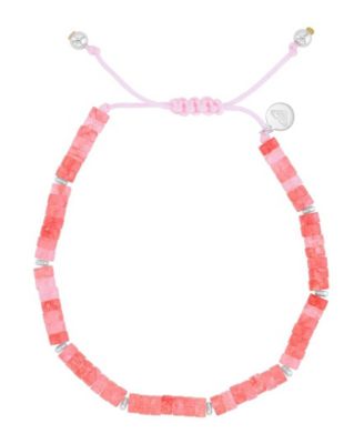 Waterproof Platinum Watermelon Stone Adjustable Bracelet