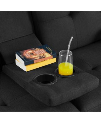 Fabric Upholstered Convertible Futon Sofa Bed for Small Space