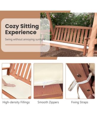 Outdoor 2-Seat Swing Bench w/ith A Frame and Sturdy Metal Hanging Chainsx