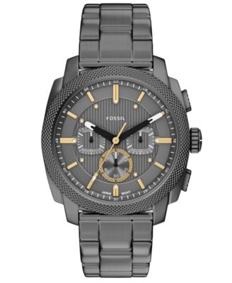 Men's Machine Chronograph Smoke Stainless Steel Watch, 44mm
