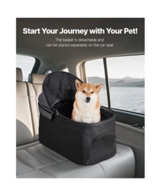 4-Wheel Foldable Pet Stroller for Dogs up to 35lbs with Detachable Carrier