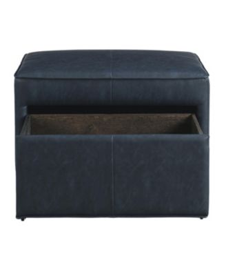 29" Leather Heidi Storage Ottoman