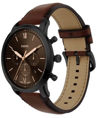 Men's Neutra Chronograph Brown Leather Watch, 44mm
