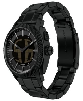 Men's Machine Big Tic Black Stainless Steel Watch, 41mm