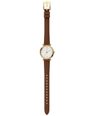 Women's Carlie Three-Hand Brown Leather Watch, 28mm