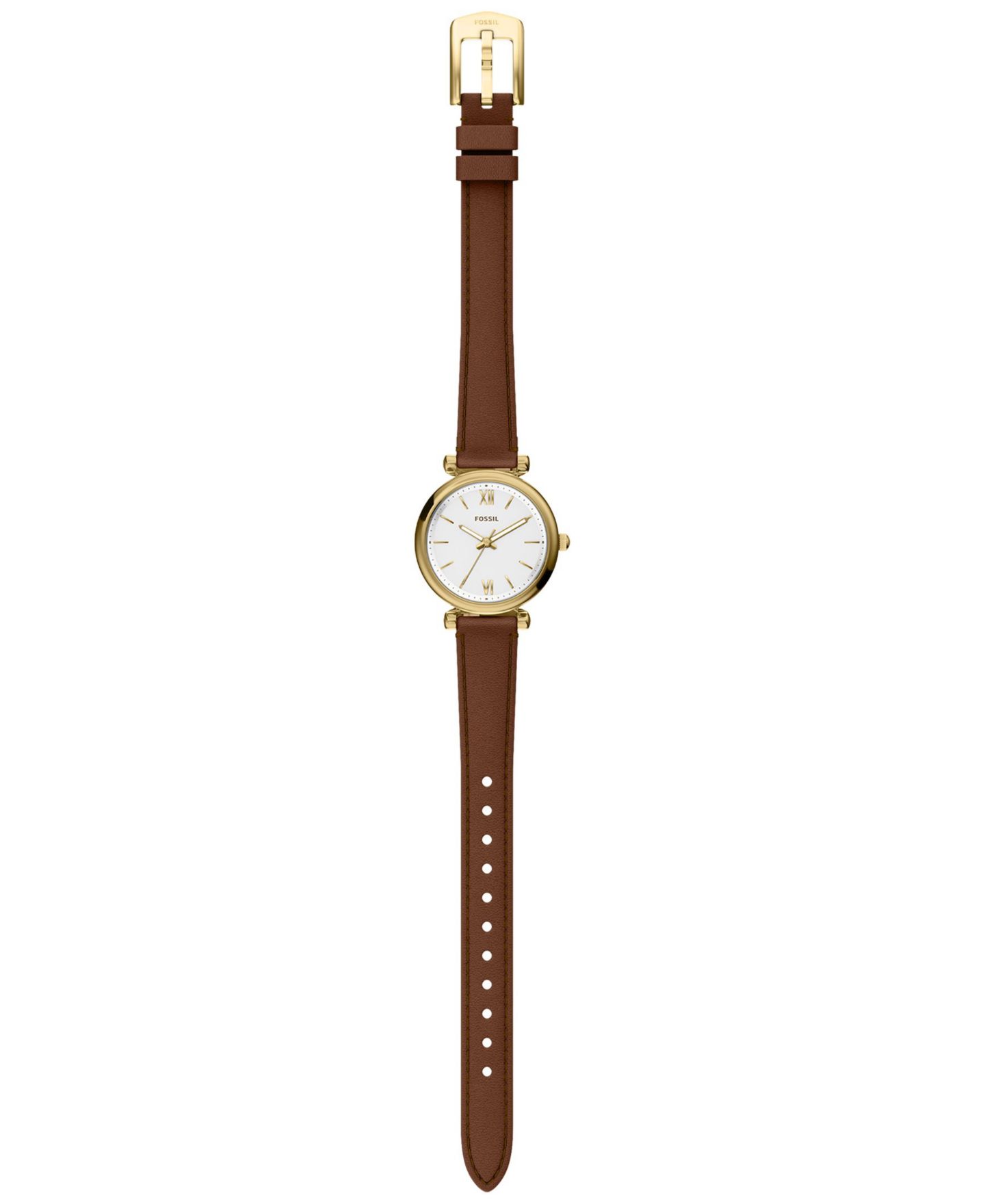 Женские часы Fossil Carlie Three-Hand Brown Leather Watch, 28mm — фото 7