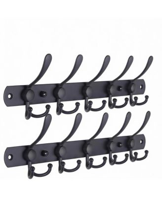 Stainless Steel 5-Hook Wall Rack for Coats & Towels