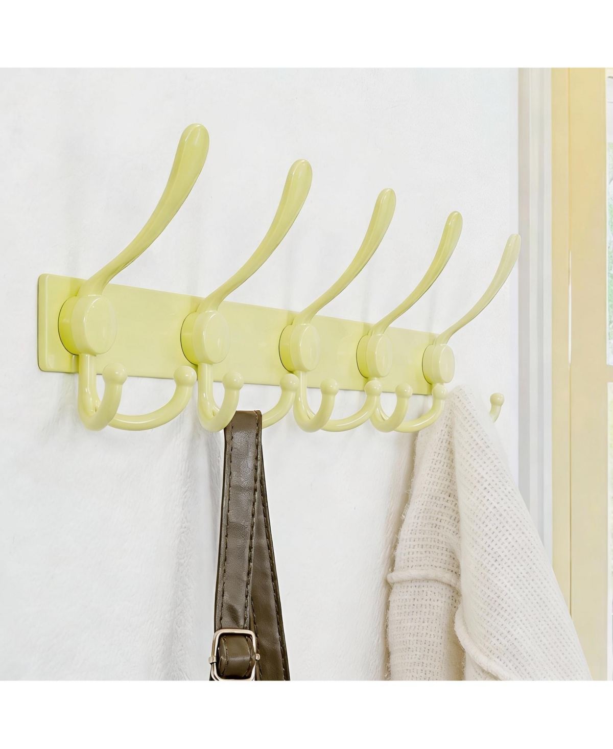 Yigii Stainless Steel 5-Tri Hook Wall Rack, Durable, Anti-Tear, Multi-Purpose