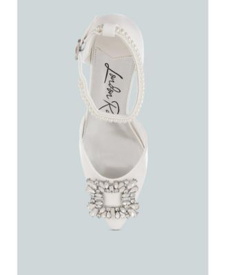 Womens Onkana Diamante Brooch Kitten Heel Sandals