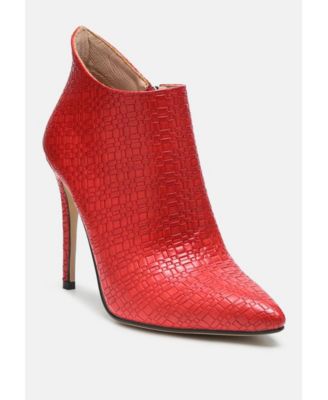 London Rag Womens Lolita Woven Texture Stiletto Boot