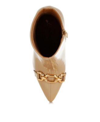 Womens Pollux Metallic Chain Detail Boots