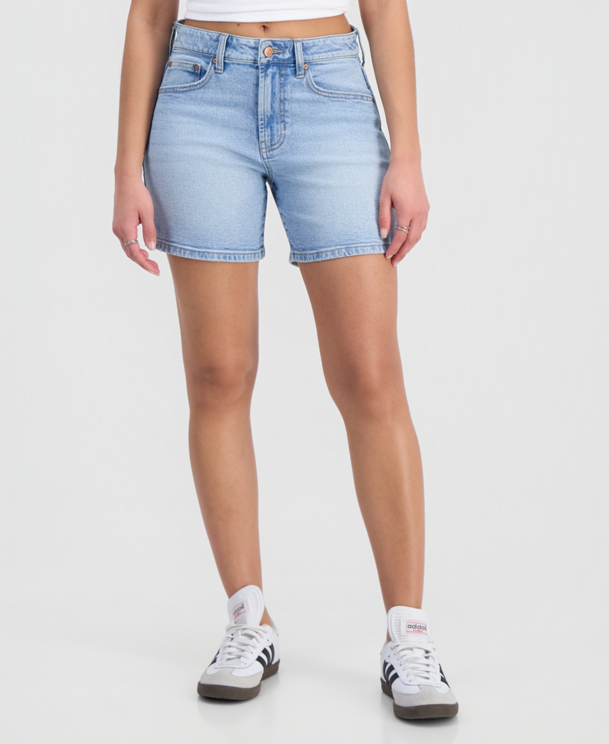 Celebrity Pink Juniors' High-Rise Denim Bermuda Shorts