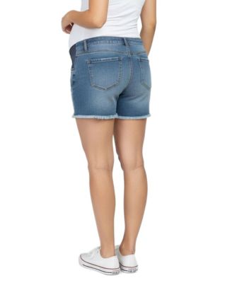 Maternity Motherhood Under the Belly Cut Off Denim Short
