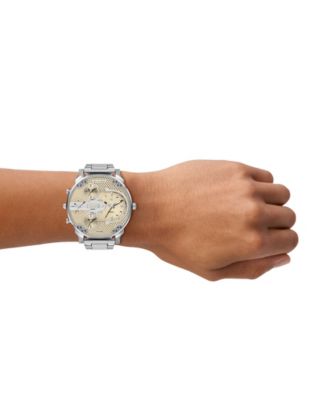 Men's Mr. Daddy Slim Quartz Multifunction Silver Stainless Steel Watch, 54mm