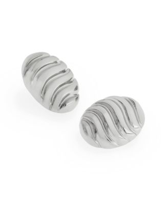 Rhodium Vintage Textured Stud Earrings