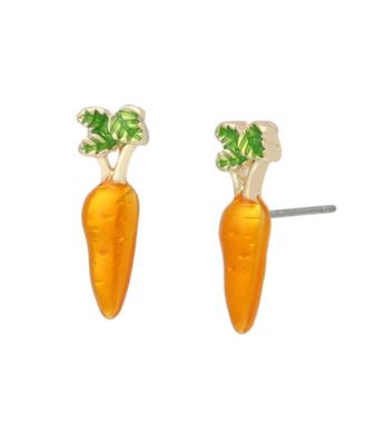 Orange Spring Chick Carrot Stud Earrings