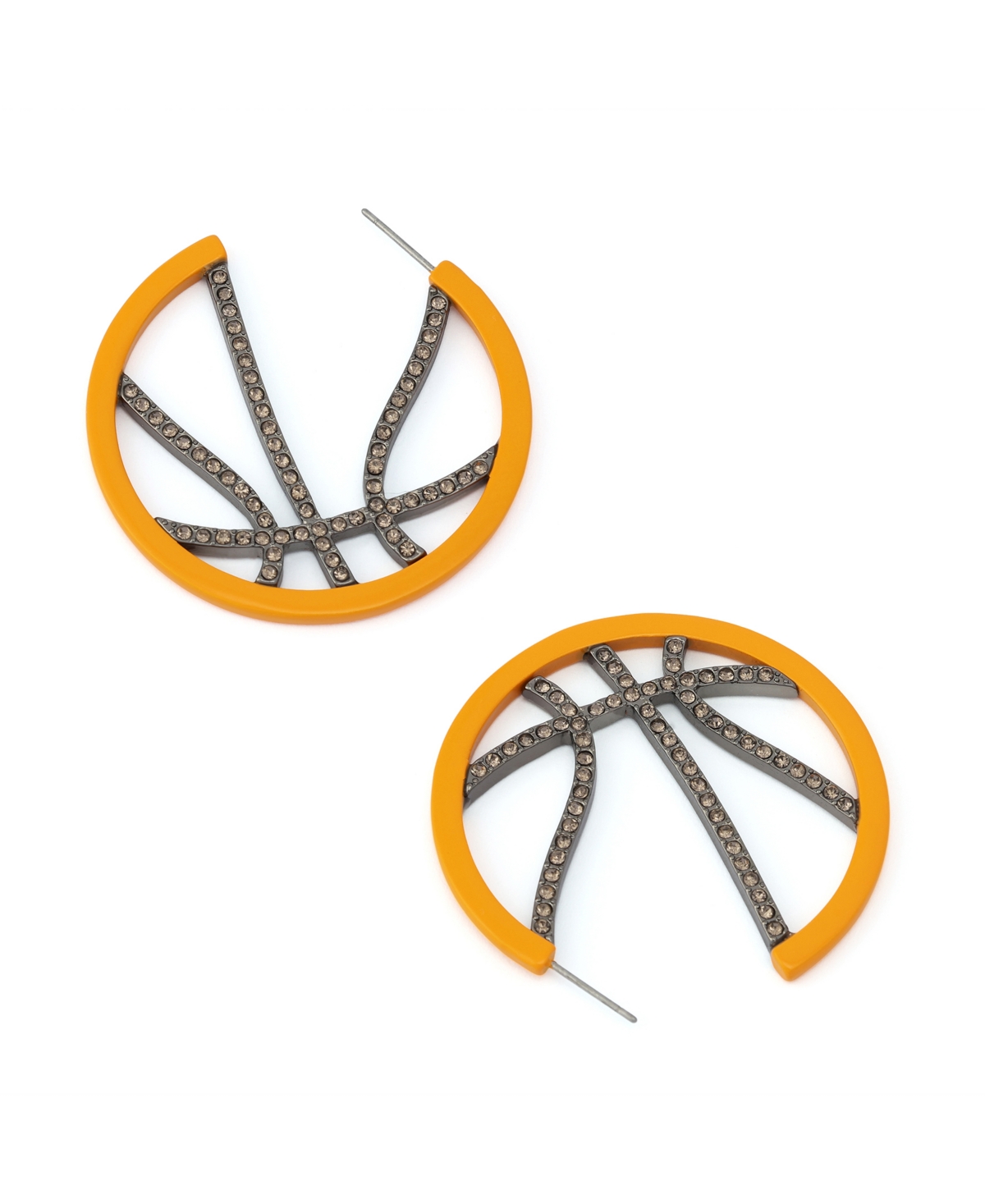 Betsey Johnson Faux Stone Basketball Hoop Earrings