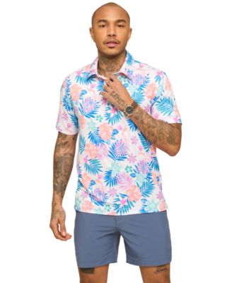 Men's The Tropic Like Its Hot Textured Performance Polo Shirt