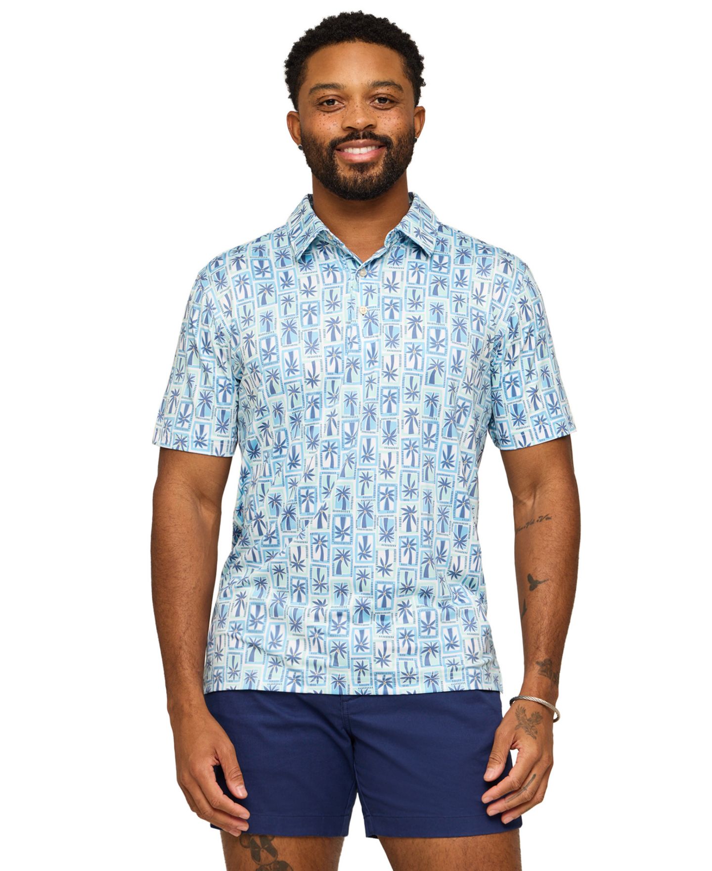 Мужское поло Chubbies Miami Mosaic Polo Shirt, цвет: Оптический белый — фото 1