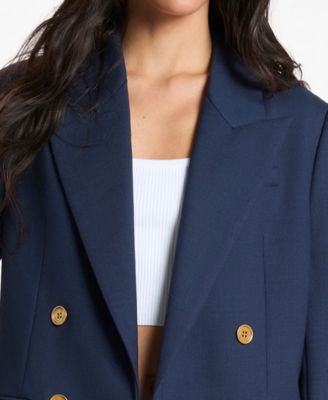 Women's Double-Breasted Wing Tip Collar Jacket