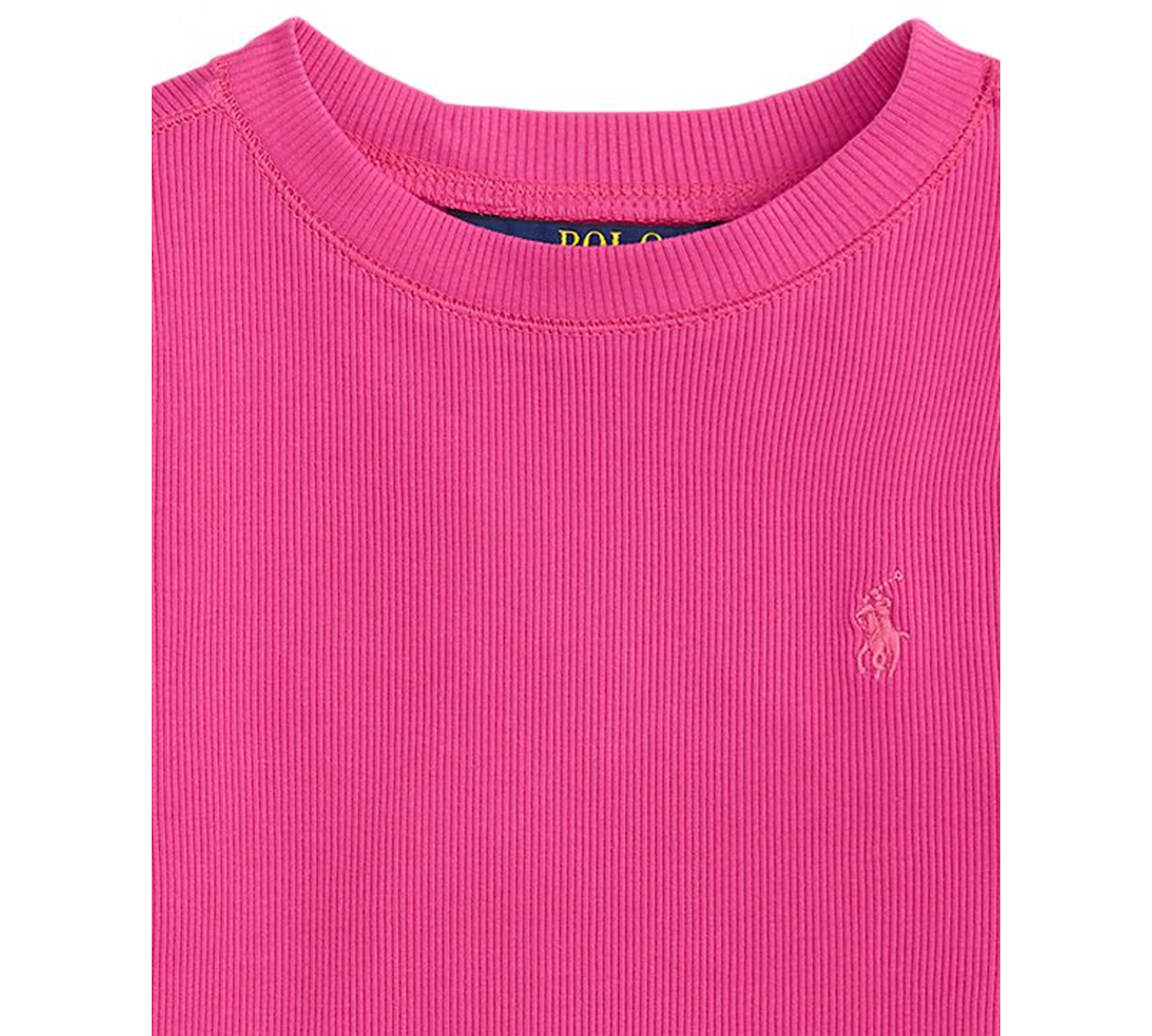 Polo Ralph Lauren Girls' 7-16 Ribbed Crewneck Boxy T-Shirt