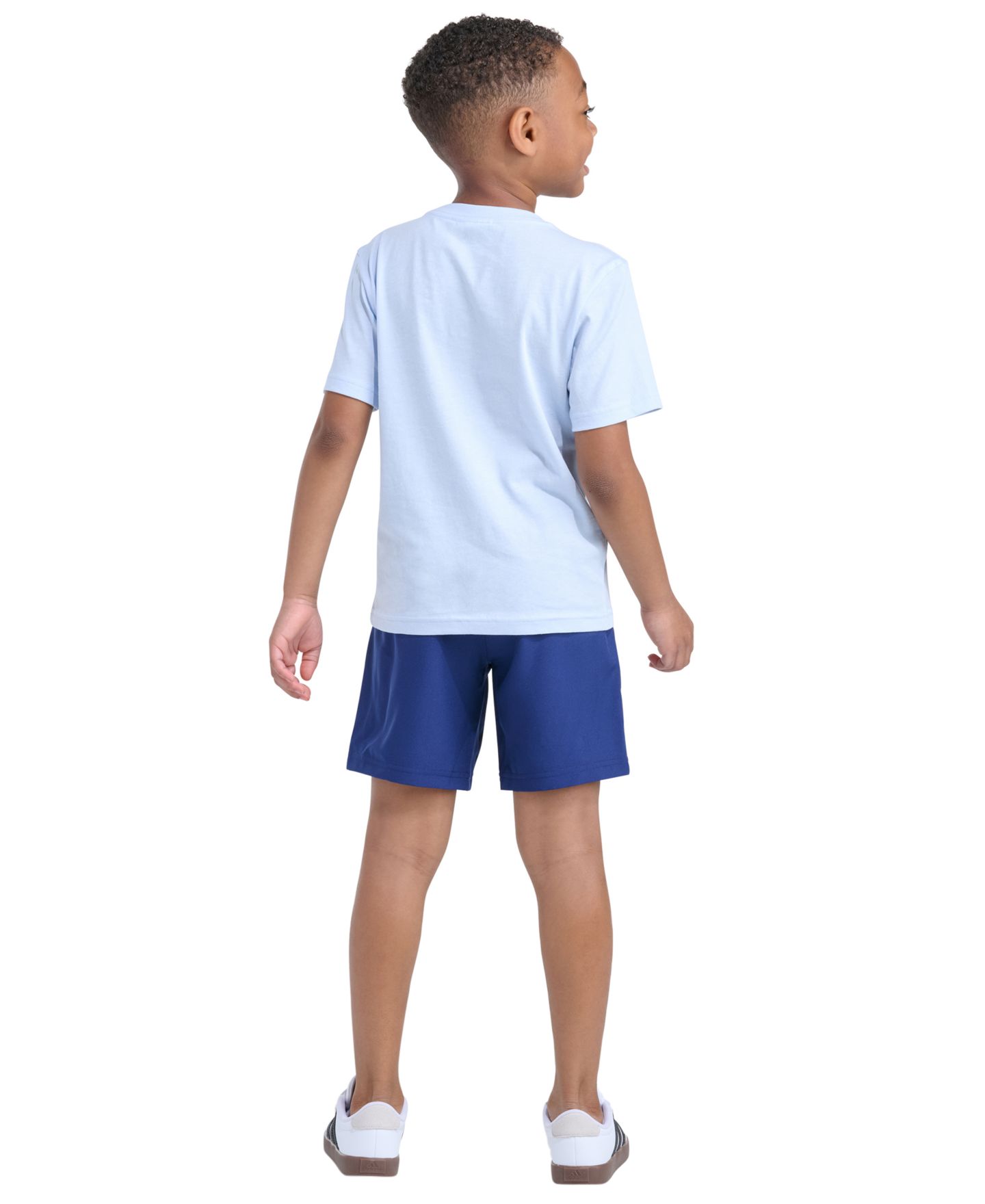 Детский комплект adidas: футболка с принтом и шорты, 2-7 лет, 2 предмета, цвет: Светлый синий — фото 4
