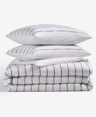 Shadow Stripe 3-Pc. Duvet Cover Set, Full/Queen