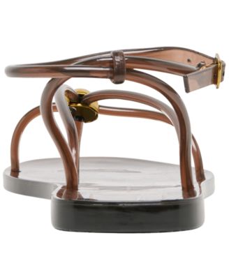 Women's Kenley Vinyl Strappy Jewelry Stud Flat Sandals