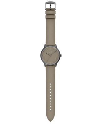 Armani Exchange Men's Quartz Three-Hand Gray Leather Watch, 42mm