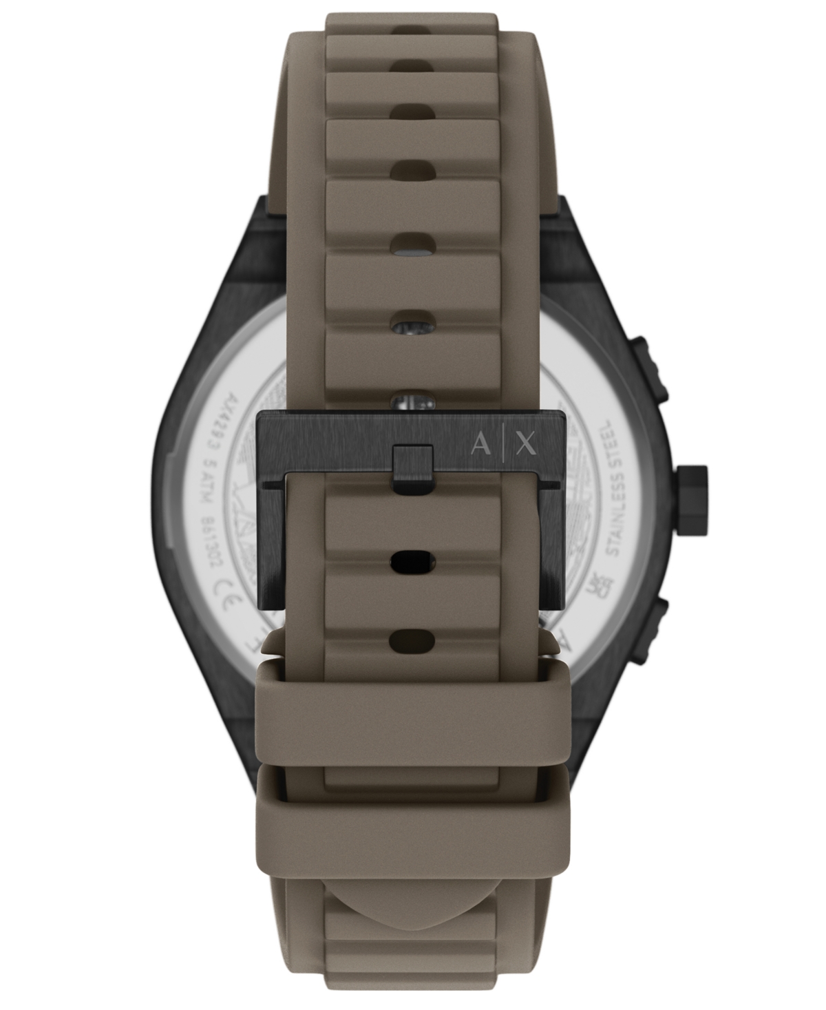 Armani Exchange Men's Sync Quartz Chronograph Brown Silicone Watch, 44mm