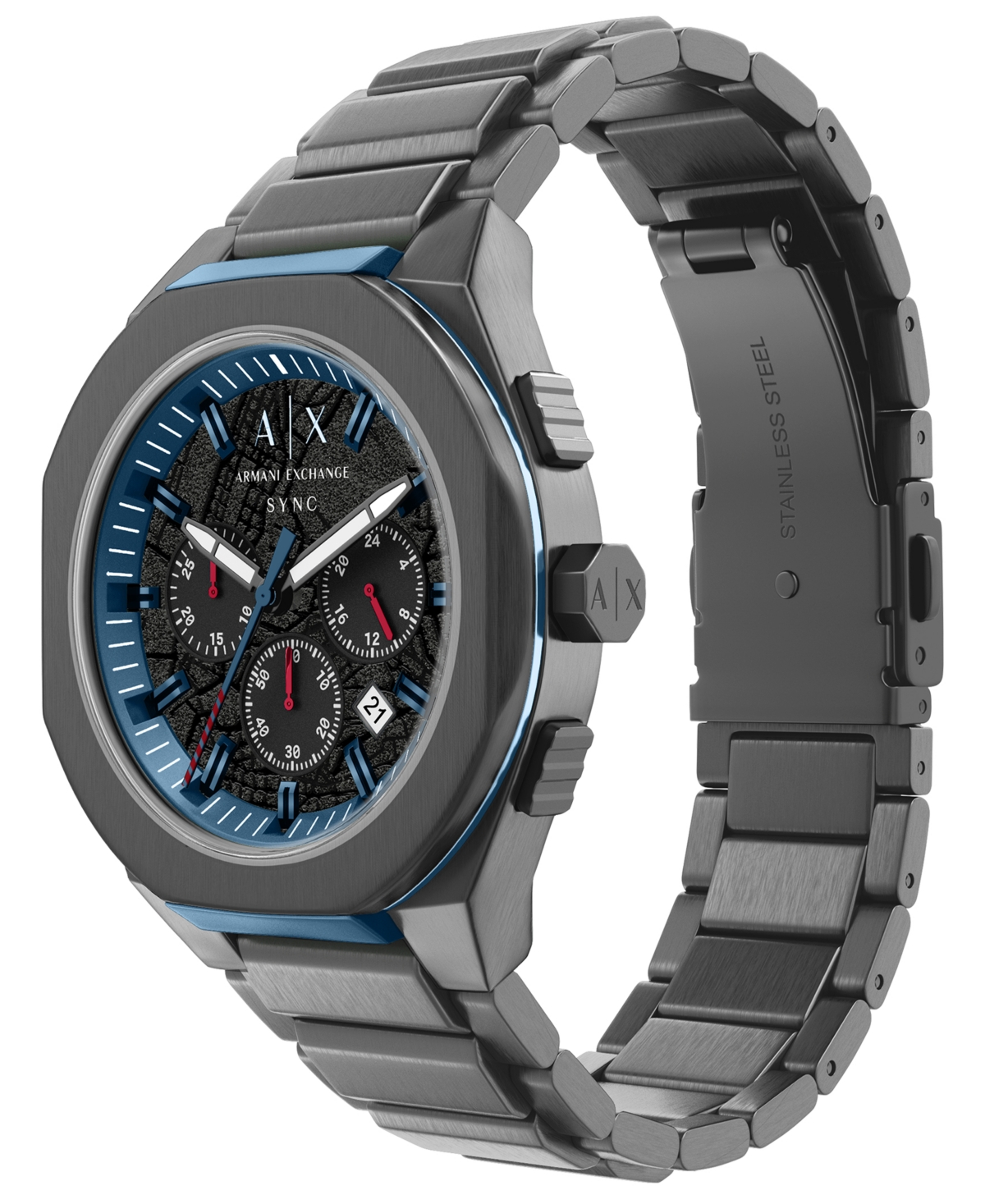 Armani Exchange Men's Sync Quartz Chronograph Gunmetal Stainless Steel Watch, 44mm