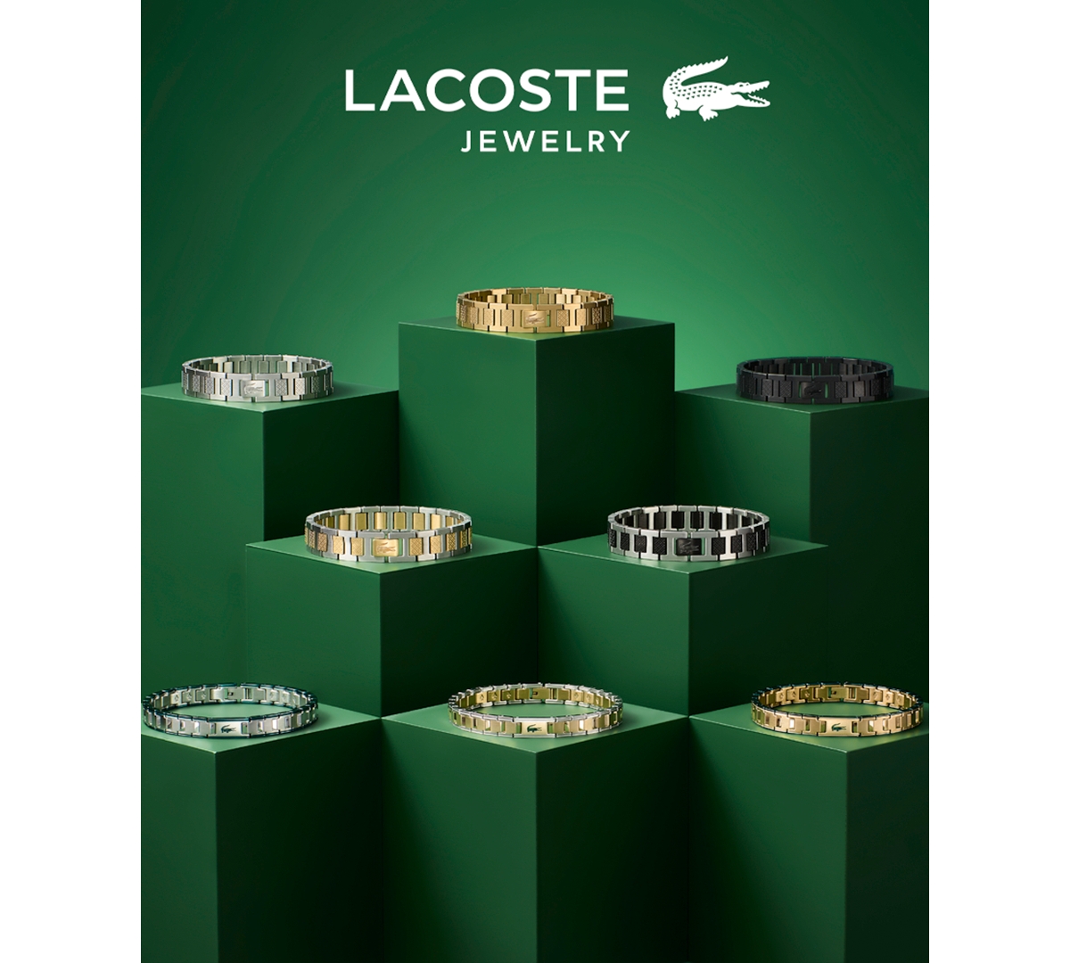 Lacoste Men's Metropole Silver-Tone Stainless Steel Bracelet
