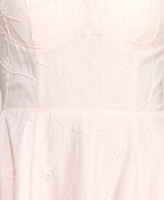 Juniors' Sweetheart Embroidered Midi Dress