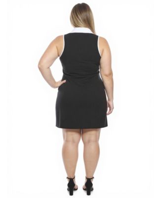 Plus Size Sleeveless Collared A-Line Dress