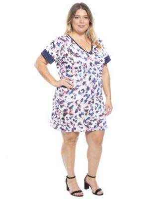 Plus Size Abstract T-Shirt Dress