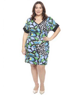 Plus Size Butterfly Knee Length T-Shirt Dress