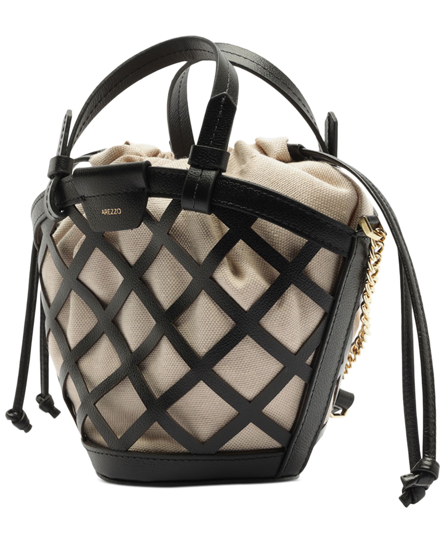 Женская сумка Arezzo Petra Small Leather Bucket, цвет: Чёрный — фото 4