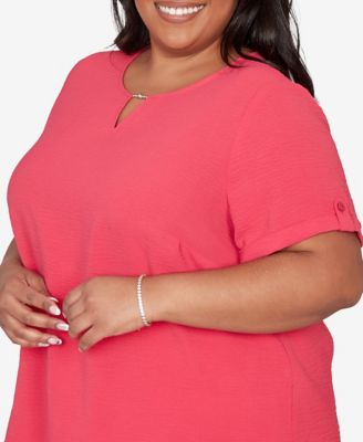 Plus Size The Royal Treatment Solid Rolled Short sleeve Top