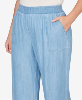 Plus Size Beachcomber Wide Leg Patch Pocket Ankle Pants